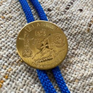 Vintage Brass Alaska Bolo Tie